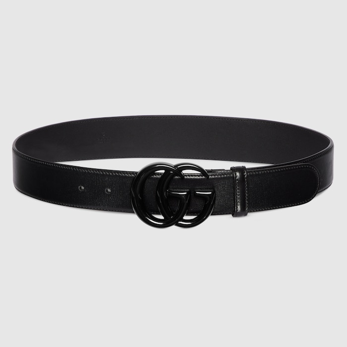 GG Marmont wide belt in black leather | GUCCI® NL