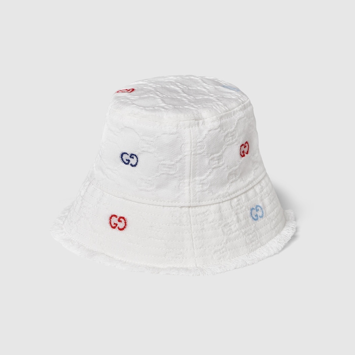 Baby GG cotton bucket hat in white | GUCCI® US
