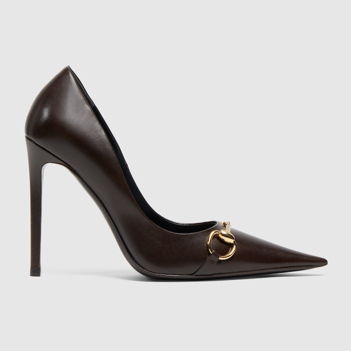 Women's Donna pump in dark brown leather | GUCCI® US