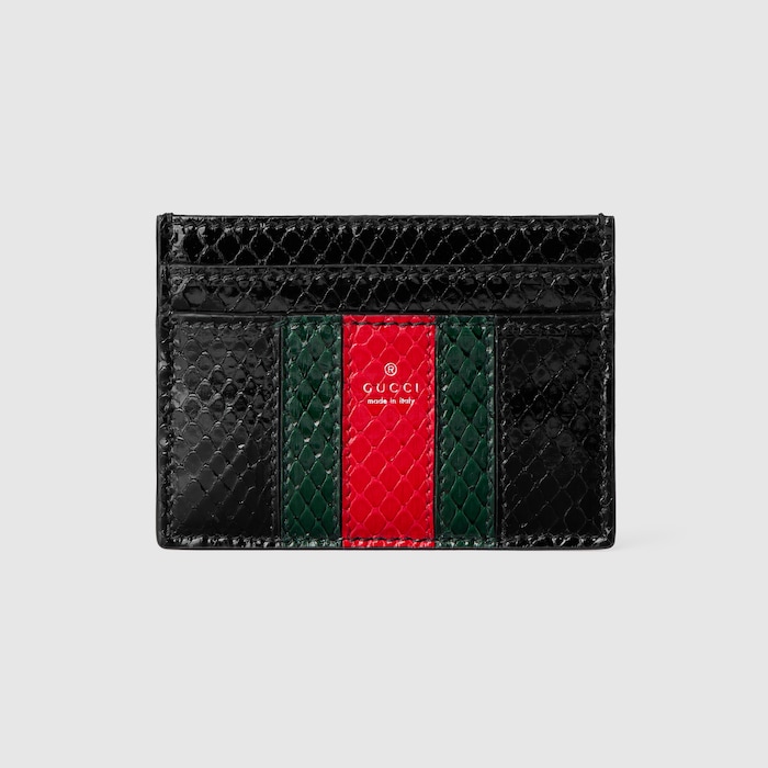 ウェブトレードマーク〕パイソン カードケース ・ブラック | GUCCI公式