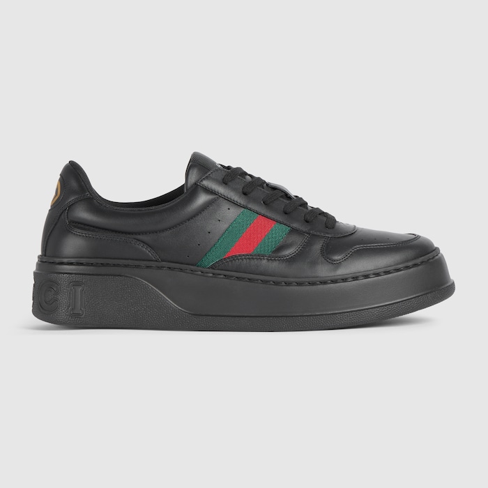 メンズ チャンキースニーカー ・ブラック レザー | GUCCI公式