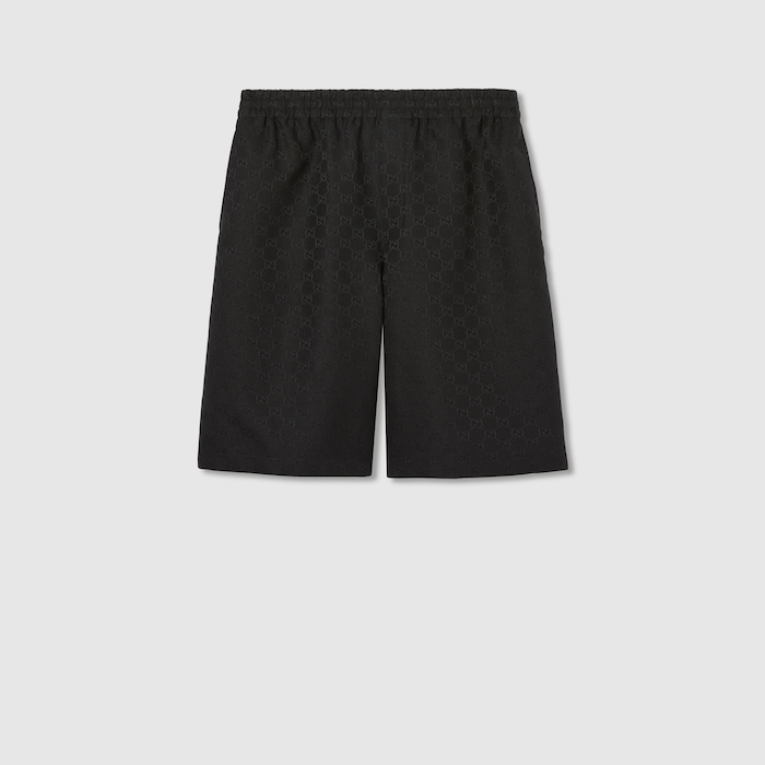 GGキャンバス リネン ブレンド ショートパンツ ・ブラック | GUCCI公式