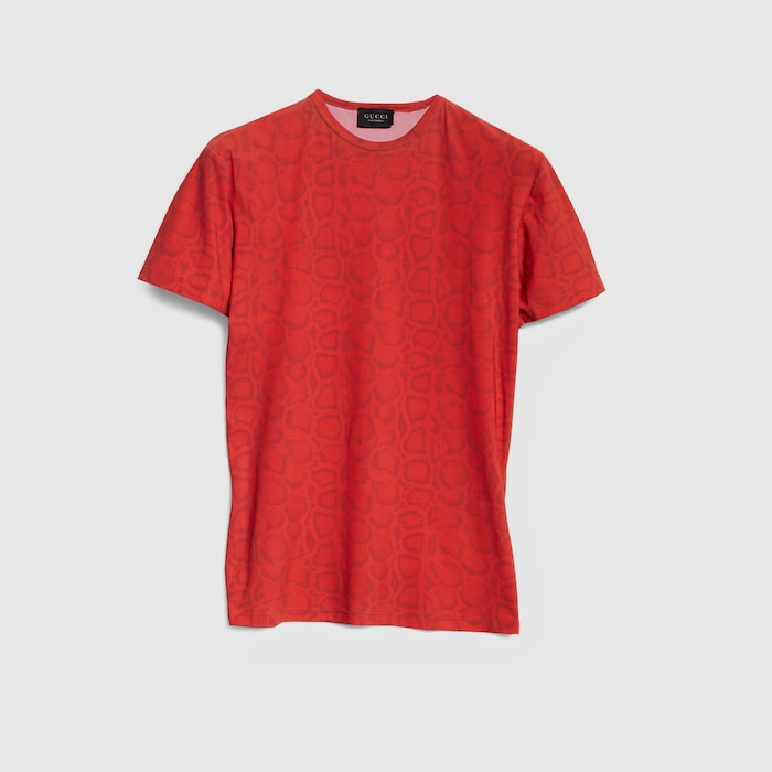 プリント ストレッチ ジャージー Tシャツ ・レッド | GUCCI公式