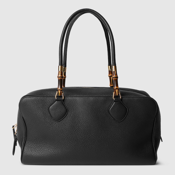 バンブー ボストン ラージ バッグ ・ブラックレザー | GUCCI公式
