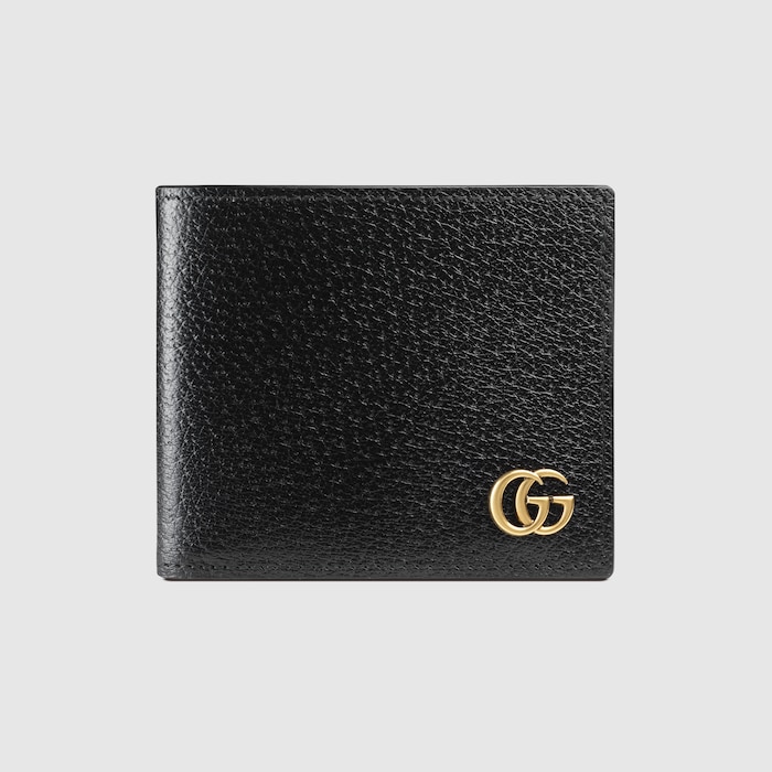 ダブルG 二つ折り カードケース ウォレット ・ブラック レザー | GUCCI公式