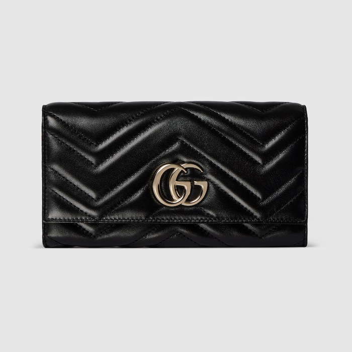 小物 GUCCI GG Marmont continental wallet GG Marmont continental wallet in black leather | GUCCI® US