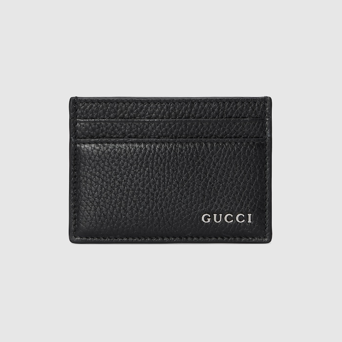 GUCCI黒 レザー ケース Card case with Gucci logo in black leather | GUCCI® US