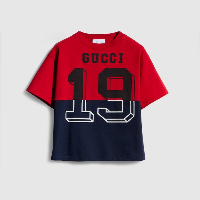 Children's cotton T-shirt with print in red | GUCCI® NL