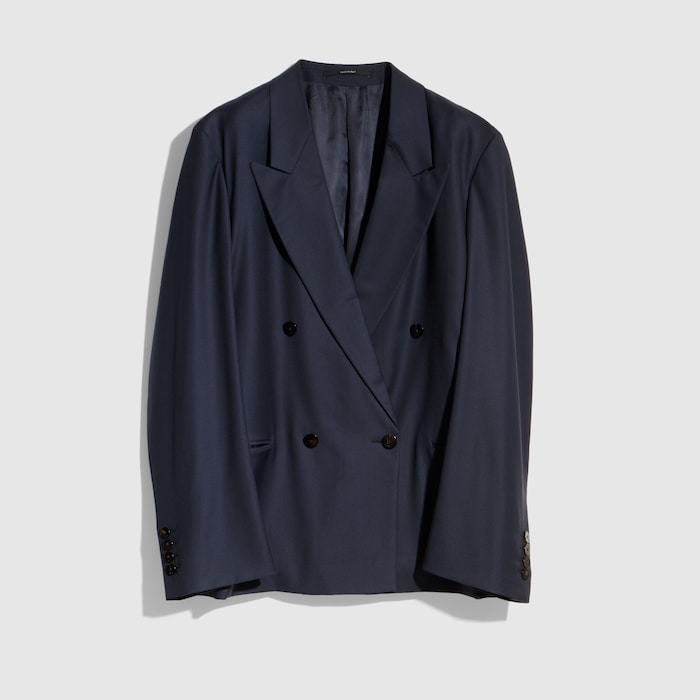 ライトウール ダブルブレスト ジャケット ・ダークブルー | GUCCI公式