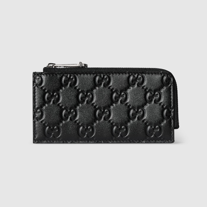 GGエンブレム〕カードケース ・ブラック GGレザー | GUCCI公式