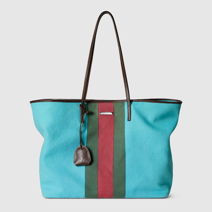 Gucci Tribeca 'Saint-Tropez' large tote in light blue canvas