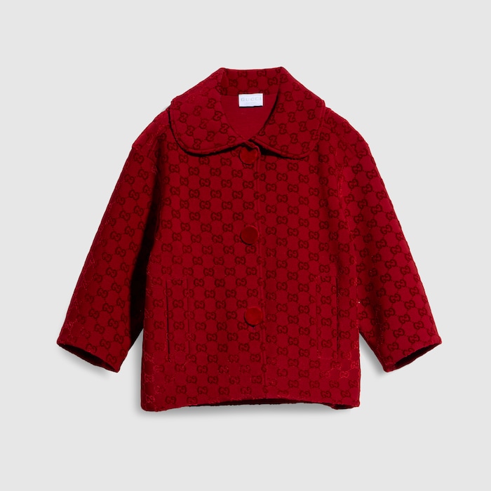 Children's GG neoprene jacket in bordeaux | GUCCI® US