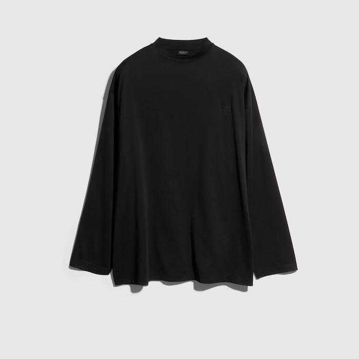 エンブロイダリー付き コットンシルク Tシャツ ・ブラック | GUCCI公式