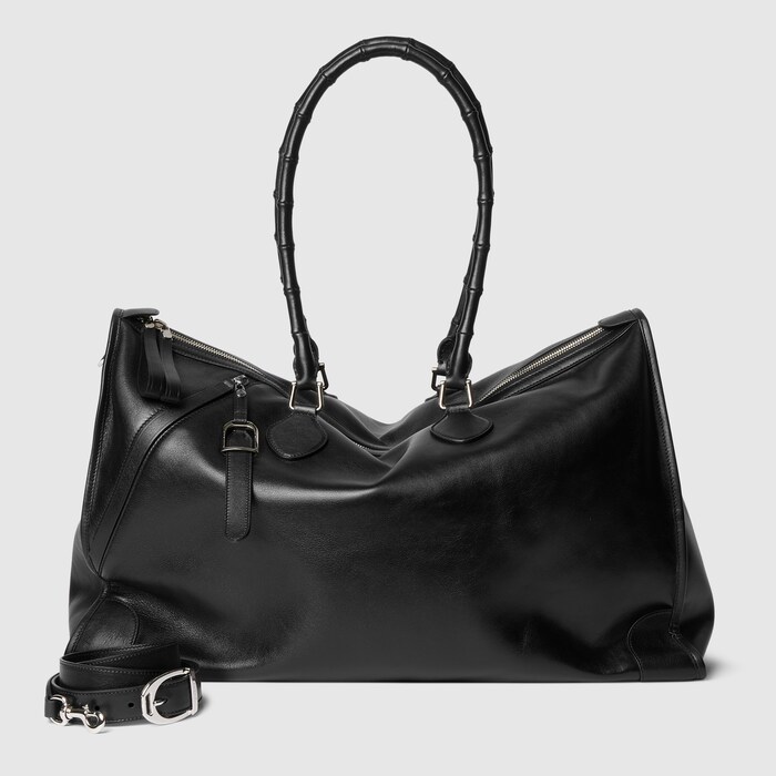 ラージ トートバッグ ・ブラック レザー | GUCCI公式