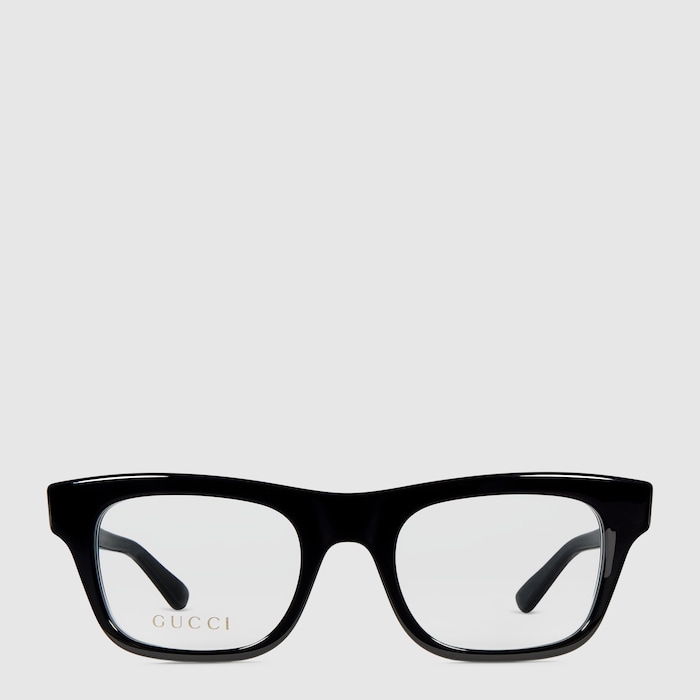 小物 Archive GUCCI Square Design Eyewear Rectangular optical frame in black | GUCCI® CA