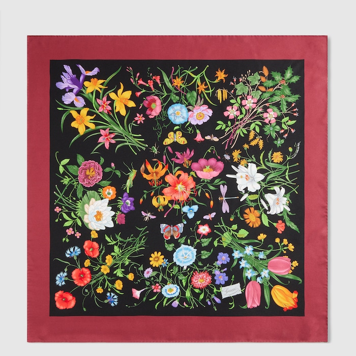 プリント シルクツイル スカーフ ・マルチカラー | GUCCI公式