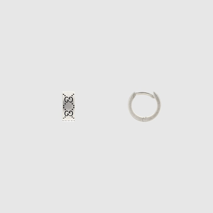 Gucci Signature hoop earrings in 925 sterling silver | GUCCI® SI