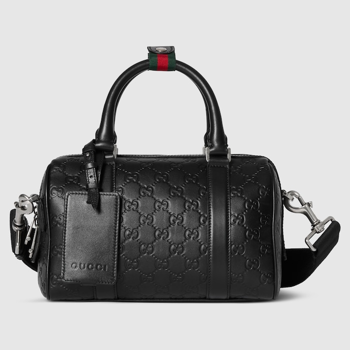 GGエンブレム〕スモール ダッフルバッグ ・ブラック GGレザー | GUCCI公式