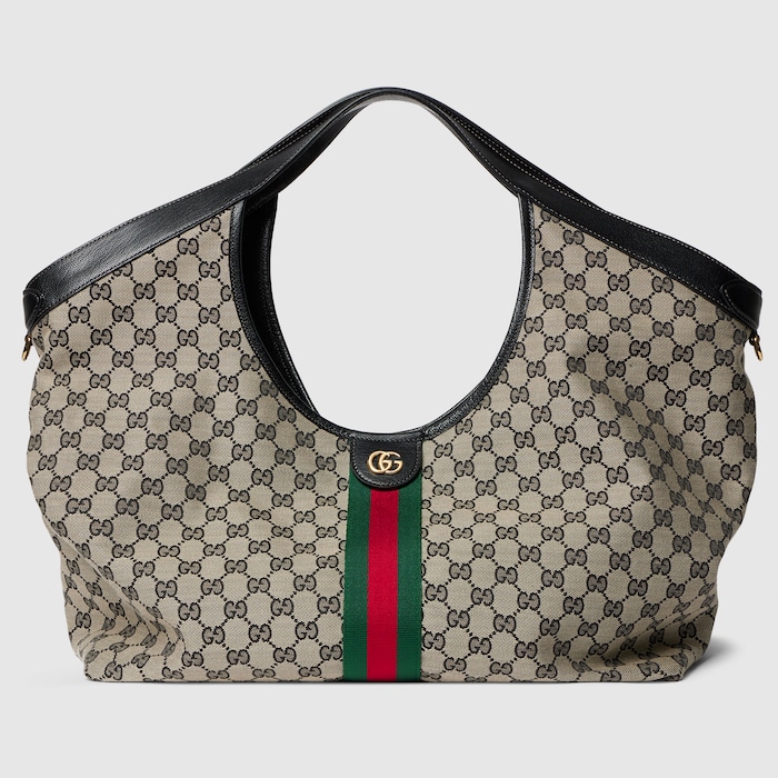 Gucci Giglio large tote bag in beige and black GG canvas | GUCCI® US