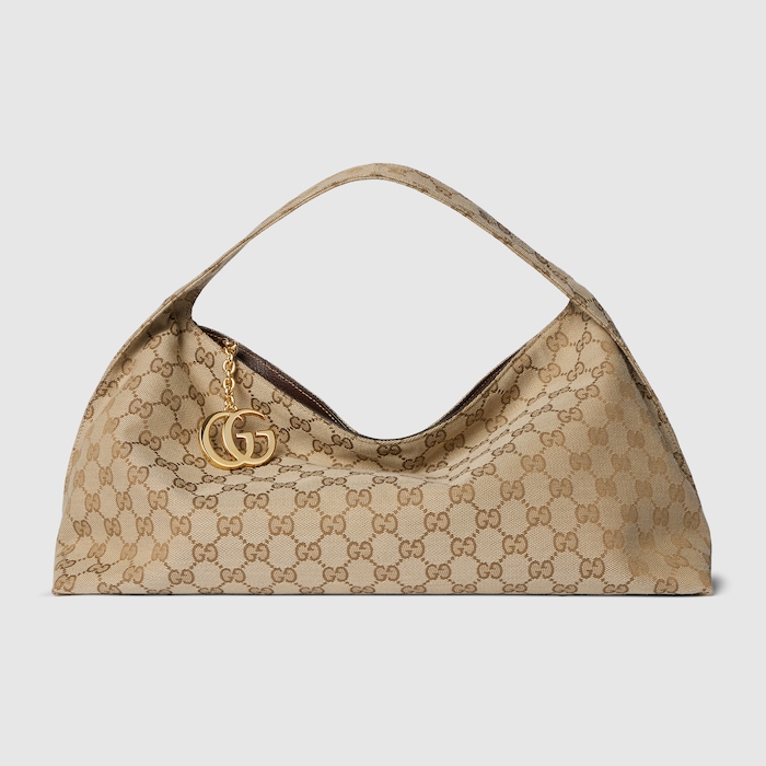 ハンドバッグ Gucci bag Gucci Infinity large shoulder bag in sand and brown GG canvas