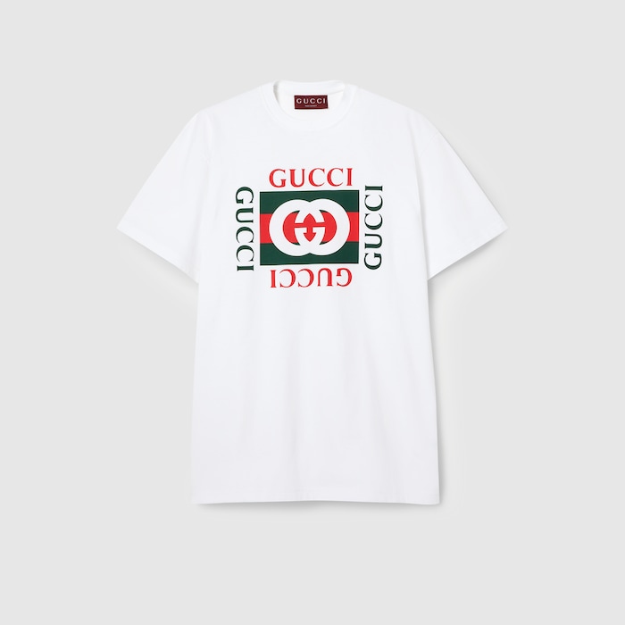 コットンジャージー プリント Tシャツ ・ホワイト | GUCCI公式