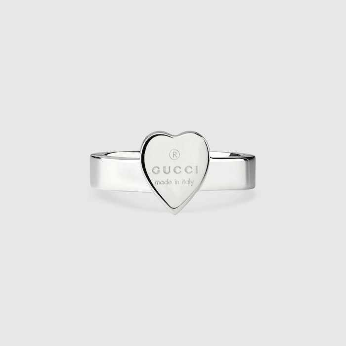GUCCI トレードマーク ハート 付き リング ・スターリングシルバー