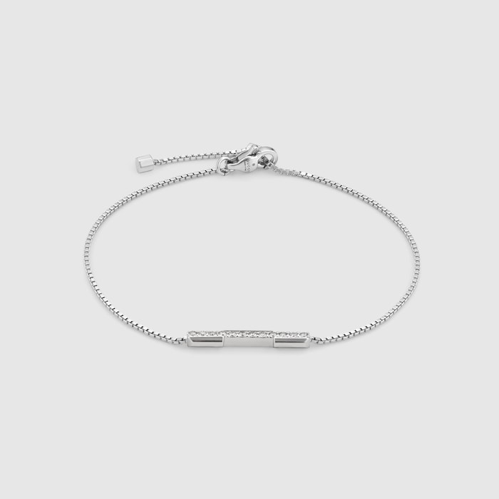 Gucci Link to Love diamond 18k bracelet in 18k white gold | GUCCI® US