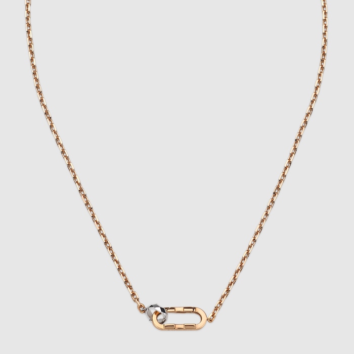 Gucci Link to Love 18k chain necklace in 18k rose gold | GUCCI® US