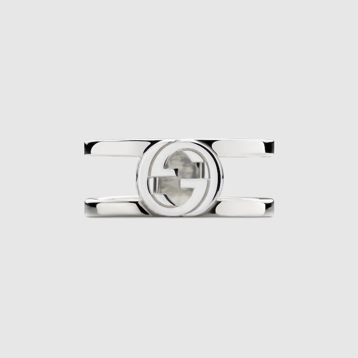 Gucci Interlocking wide ring in 925 sterling silver | GUCCI® US