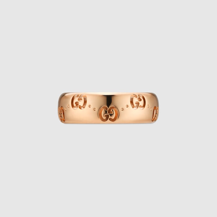 Icon 18k GG thin ring in 18k rose gold | GUCCI® US