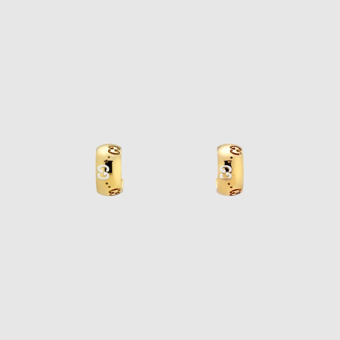 Icon 18k GG hoop earrings in 18k yellow gold | GUCCI® SG