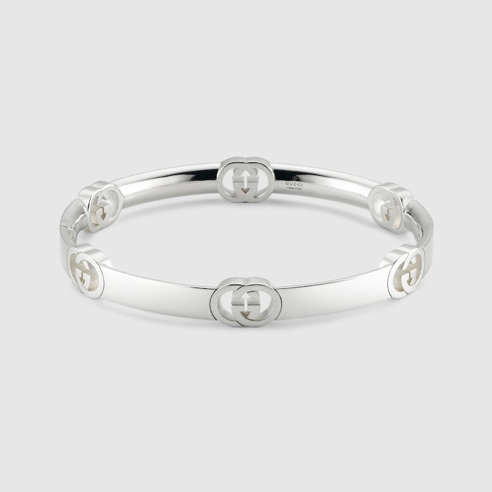Gucci Interlocking bangle bracelet in 925 sterling silver | GUCCI® US