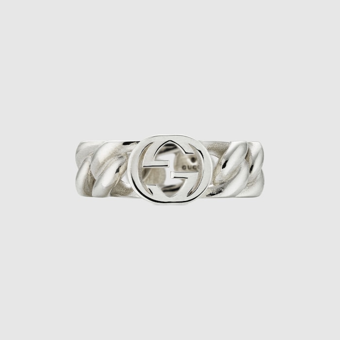 Gucci Interlocking ring in 925 sterling silver | GUCCI® US