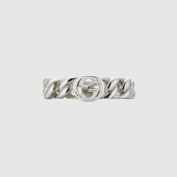 Gucci Interlocking ring in 925 sterling silver | GUCCI® US