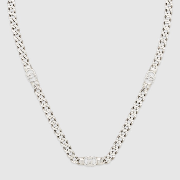 Gucci Interlocking chain necklace in 925 sterling silver | GUCCI® US