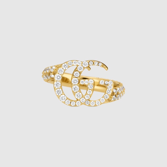 GUCCI マーモントリング16号 GG Marmont crystal ring in gold-toned brass | GUCCI® US