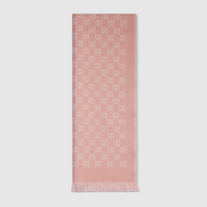 Reversible wool scarf in pink | GUCCI® GR