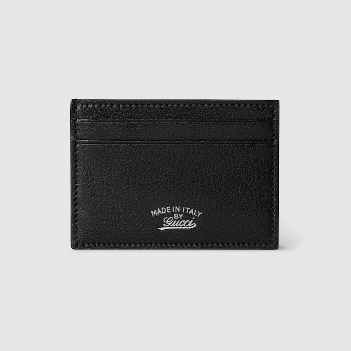 Lira card case in black leather | GUCCI® US