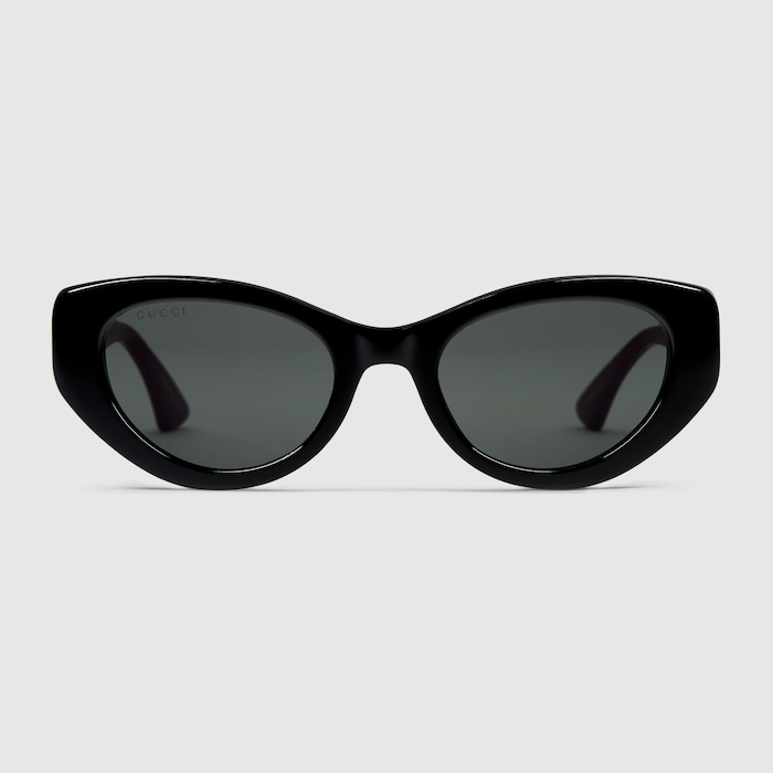 Cat-eye frame sunglasses in black | GUCCI® US