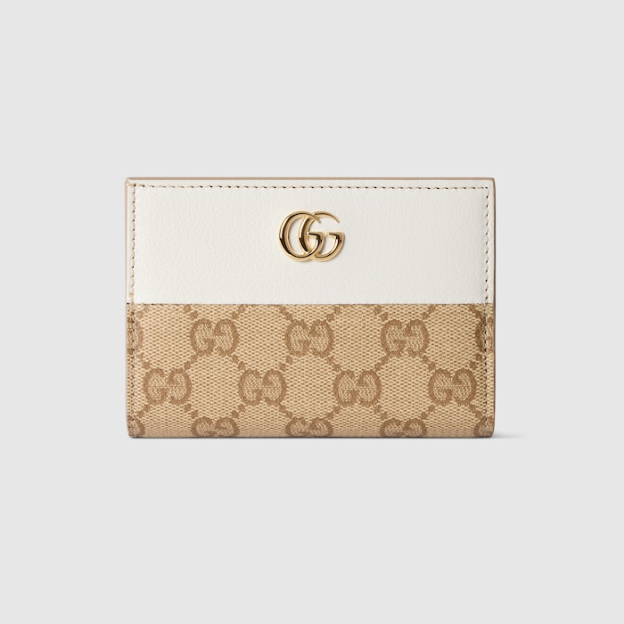 小物 Balenciaga Gucci Monogram Bi-Fold Wallet GG Marmont bi-fold wallet in sand and brown GG canvas | GUCCI® RO