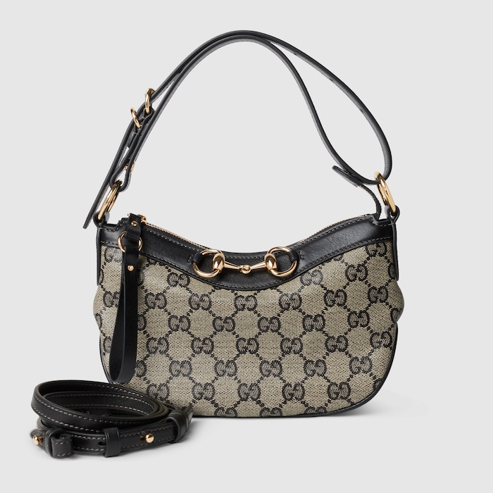 Starlet mini shoulder bag in beige and black GG canvas | GUCCI® US