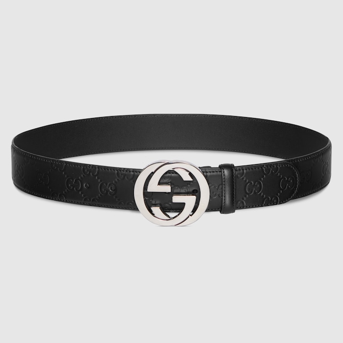 グッチ メンズ ベルトグッチ シグネチャー レザー ベルト | GUCCI® JP