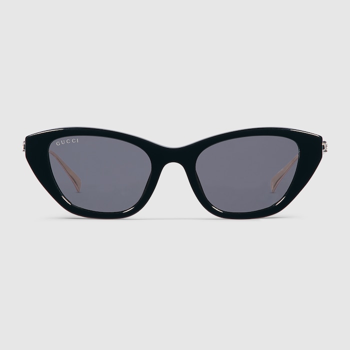 Cat eye frame sunglasses in black | GUCCI® US