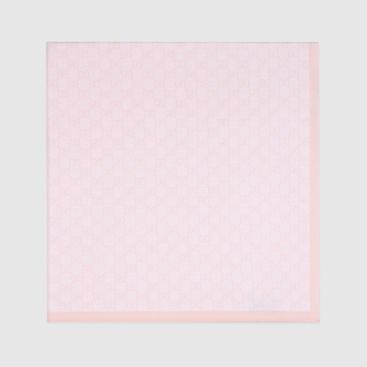 White / Pink GG Wool Pattern Baby Blanket GUCCI® UK