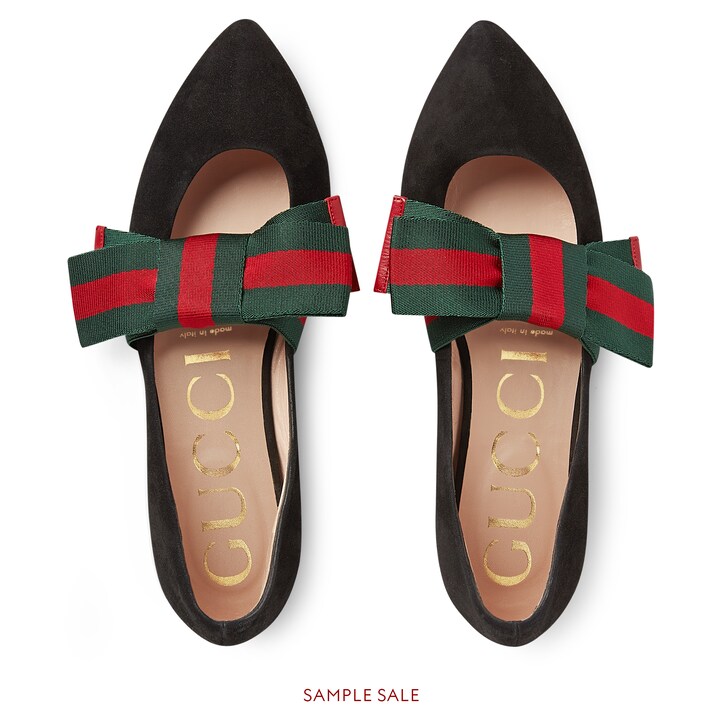 gucci bow ballet flats