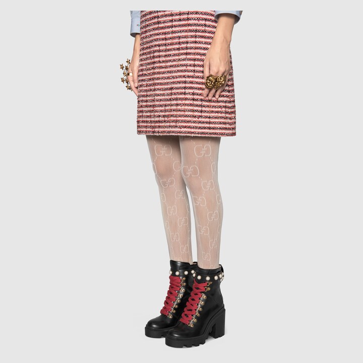 GUCCI LEATHER ANKLE BOOT,497372DKS001000