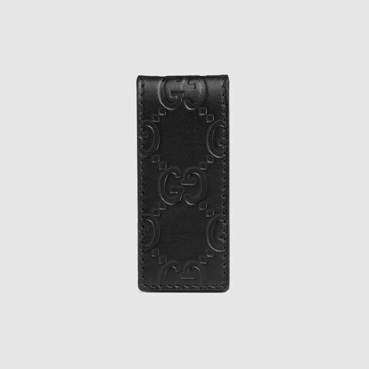Black Gucci Signature Leather Money Clip GUCCI® UK