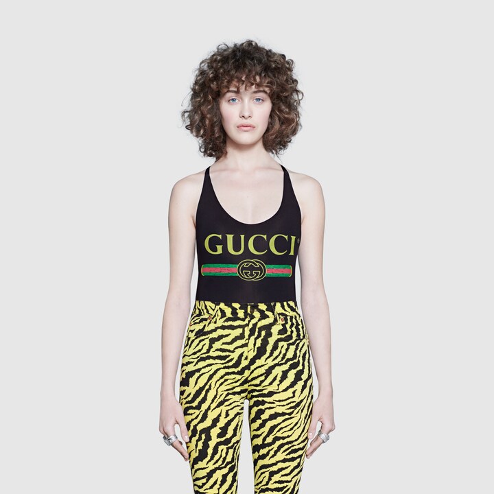 GUCCI SPARKLING SWIMSUIT WITH GUCCI LOGO