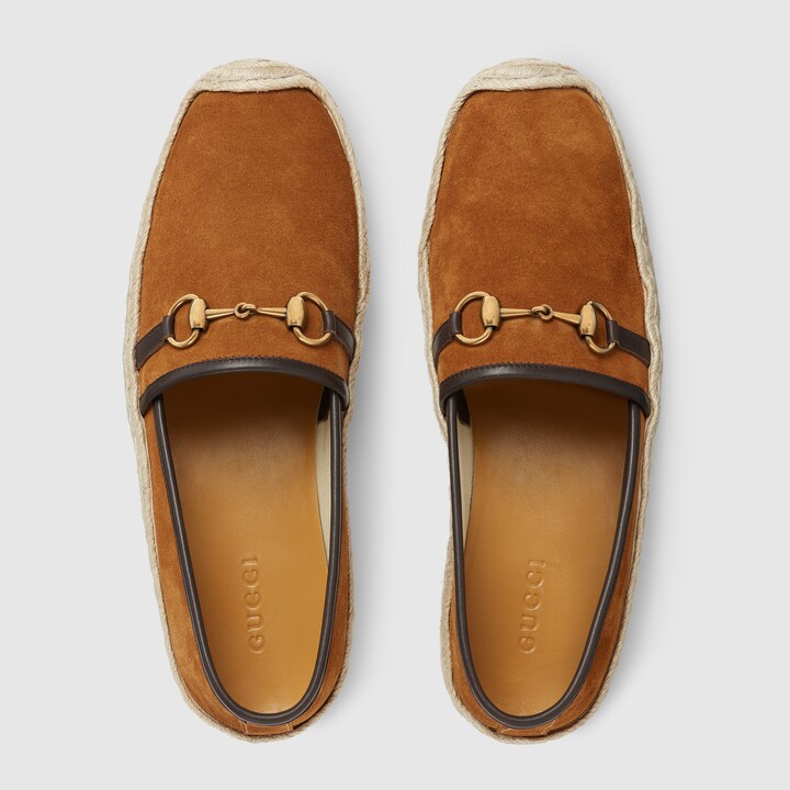 GUCCI MEN'S SUEDE HORSEBIT ESPADRILLE,577773CMAD02570