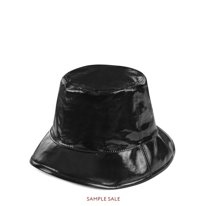 Black Coated Cotton Bucket Hat With Gucci Frame Print GUCCI® US